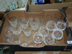 A quantity of good cut glass ware including six hock and liqueur glasses,