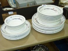 A quantity of Royal Doulton 'Fresh Flowers' dinnerware including six bowls, eight side plates,