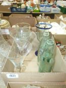 Two Codd necked bottles with marble; one marked 'JW Beck - Chemist - Huntingdon',