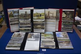 Six postcard albums and contents including Cambridge Colleges, Cathedrals, etc.