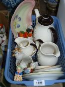 A small quantity of china including; four pieces of Royal Doulton 'Bamboo' set,