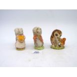 Three Royal Albert Beatrix Potter figures, Timmy Tiptoes & Goody Tiptoes and Old Mr. Brown.