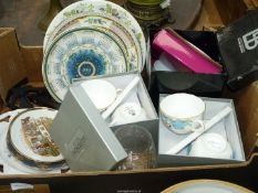 A quantity of china including two Royal Worcester boxed cup and saucer sets,