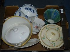 A quantity of miscellaneous china including Green's mixing bowl, Royal Worcester hors d'oeuvre dish,