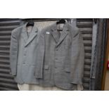 Two Jaeger pale grey plaid, single breasted Jackets, size 50R.