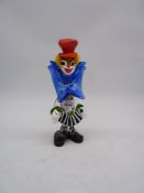 A Murano glass clown, 10 1/2" tall.