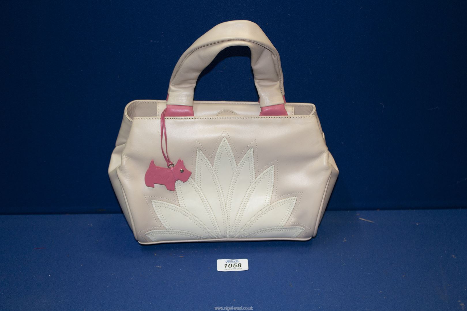 A Radley pale pink and cream Handbag with lotus pattern, with dust cover bag. - Image 2 of 2