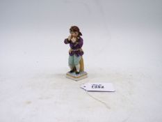 A fine small porcelain figure of a boy, representing the month of January,
