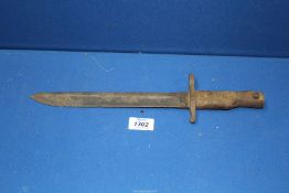 A WWI Canadian bayonet 1905, very worn condition, 14 1/2" long.