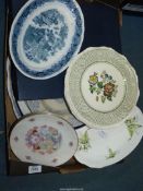 A quantity of plates to include; wall plates, Royal Grafton sandwich plate, meat plates,