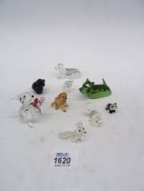 A small quantity of Swarovski animals (some coloured) to include; golden Labrador, black lamb,