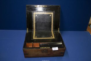 A Mahogany correspondence Box with brass corners,