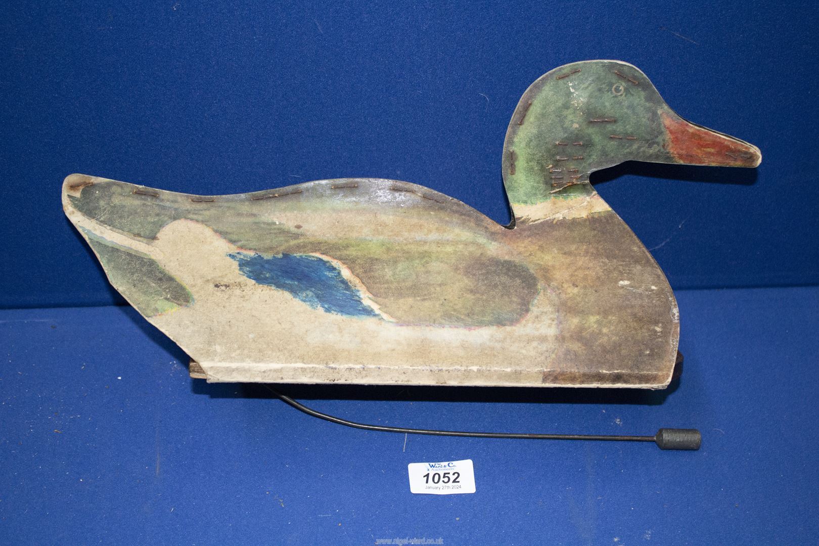 A rare surviving, American made "Johnson's Folding Fibreboard Decoy" Duck, - Image 2 of 3