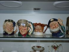 Four Royal Doulton Character Jugs including; Old Salt, Bacchus, The Poacher and Old King Cole.