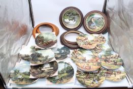 A quantity of display plates including Royal Worcester, Royal Doulton, Swan Lake,