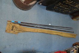 A J. Enright & Sons Castleconnell 17' fishing Rod in J. Enright carrying bag.
