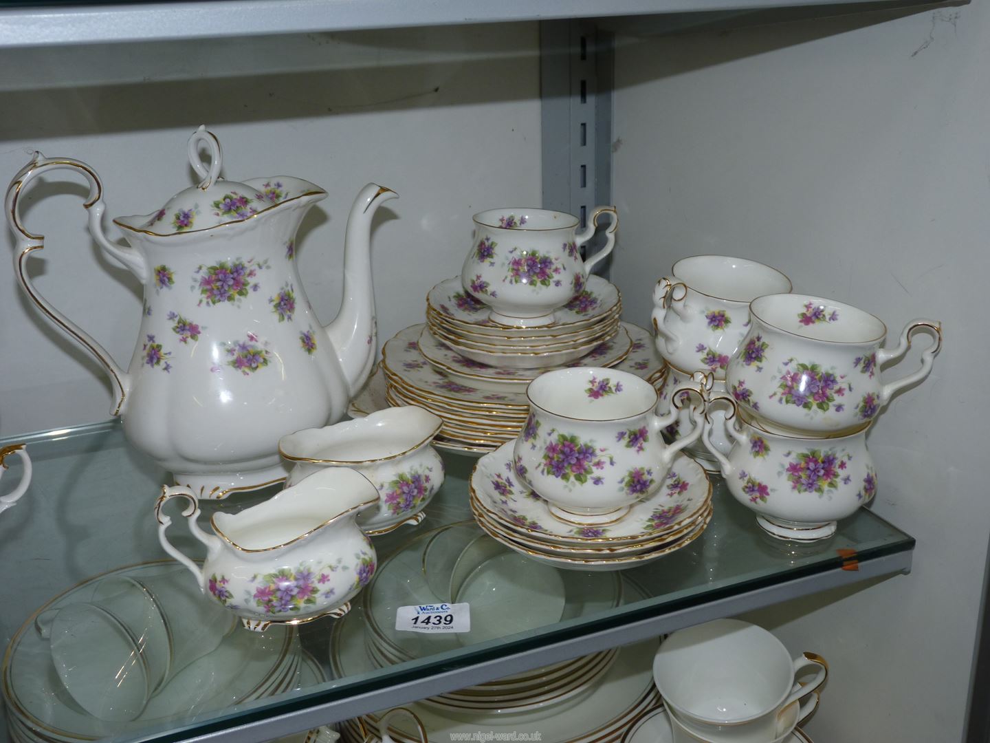 A Royal Albert 'Violetta' tea service for six.