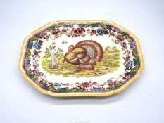 A large Spode 'Turkey' meat platter 17" x 13 1/2".