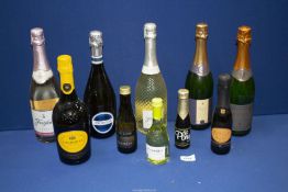 A quantity of alcohol to include; Bucks Fizz and Prosecco, plus alcohol free Sparkling Wine, etc.