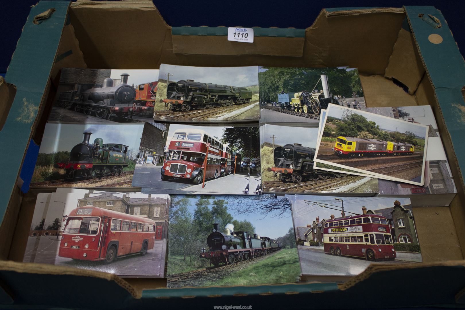 A large quantity of Postcards to include; trains and buses.