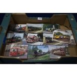 A large quantity of Postcards to include; trains and buses.