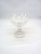 A cut glass footed bowl table centrepiece, 9'' diameter x 9'' tall..