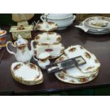 A quantity of Royal Albert 'Old Country Roses' china including three tier cake stand and plates,