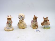 Three Royal Albert Beatrix Potter figures to include Lady Mouse, Mrs Tittlemouse, etc.