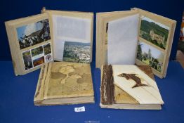 Four hobby made albums and contents of postcards of Herefordshire, Churches, carts, etc.