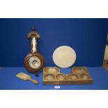 A small quantity of miscellanea to include; a Barometer and indoor Thermometer by Branna,