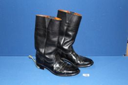 A pair of General's leather 'Mess Wellingtons' with spurs.