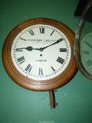 A Mahogany cased single Fusee movement Wall Clock by Camerer Cuss & Co.