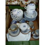 A Decore Depose part coffee set, cups and saucers with tulip detail, West German bowls, plates etc.