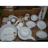 A quantity of Polklore Calocsa china including soup dishes, milk jug, sugar bowl,