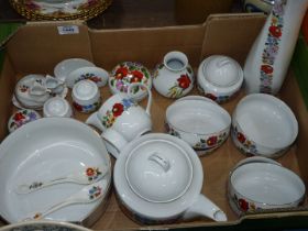 A quantity of Polklore Calocsa china including soup dishes, milk jug, sugar bowl,