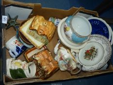 A quantity of miscellaneous china to include Royal Doulton Lambeth ware 'Hill Top' teapot and milk