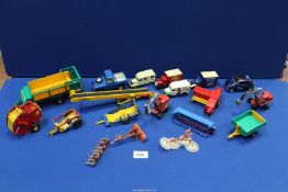 A quantity of model farm implements and vehicles in Britains, Pottinger Erntewagon,