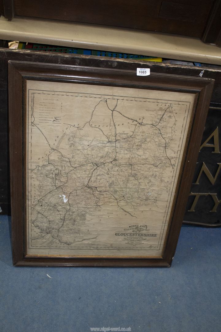 A large 1876 Map of Railway and Stations in Gloucestershire by Morris & Co., 23 1/2'' x 28''.