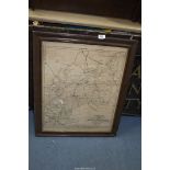 A large 1876 Map of Railway and Stations in Gloucestershire by Morris & Co., 23 1/2'' x 28''.