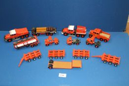 A quantity of Corgi lorries and trucks including; Fremlins lorry, Scamell contractor, etc.