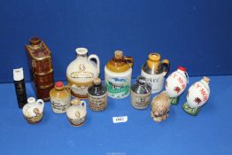 A quantity of miniature flagons and spirit dispensers to include; 'Bronte' Yorkshire Liqueur,
