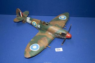 A tin plate model of a Spitfire, a/f.