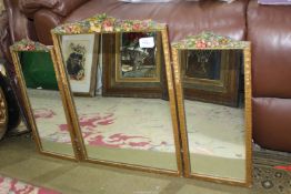 A tryptic Barbola mirror converted to a wall mirror 31 1/4" wide x 20 1/2" high.