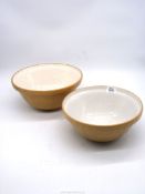 Two Mason Cash mixing bowls, some marks and hairlines.
