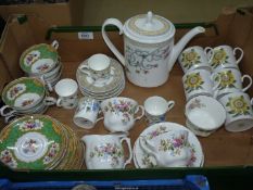 A quantity of part tea and coffee ware including Wedgwood 'Aegina', Shelley 'Hathaway' mugs,