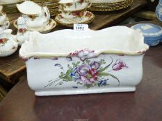 An antique French Sceaux faience rectangular jardiniere,