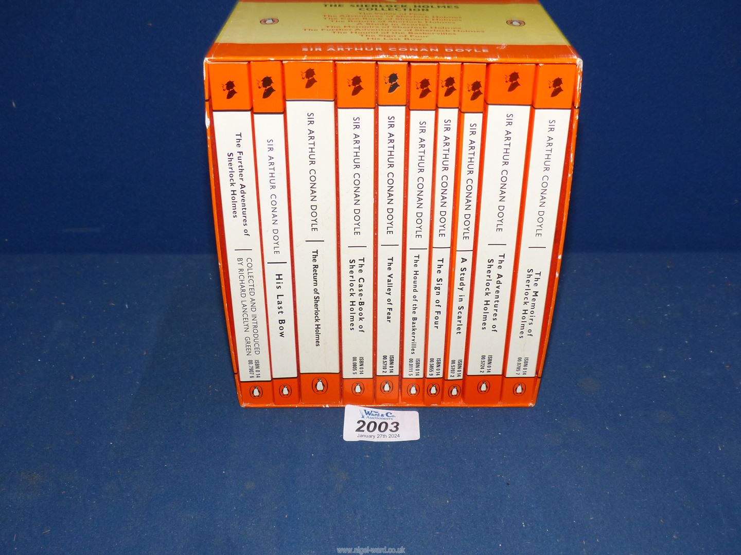 A boxed set of Penguin books by Sir Arthur Conan Doyle 'The Sherlock Holmes Collection'.