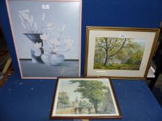 A framed and mounted watercolour 'Cottages in The Forest of Dean' by Alan Paynes,