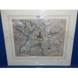 A Print of Map of Caernarfon, Merioneth, Angelsea; after Michael Drayton.