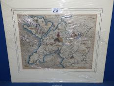 A Print of Map of Caernarfon, Merioneth, Angelsea; after Michael Drayton.